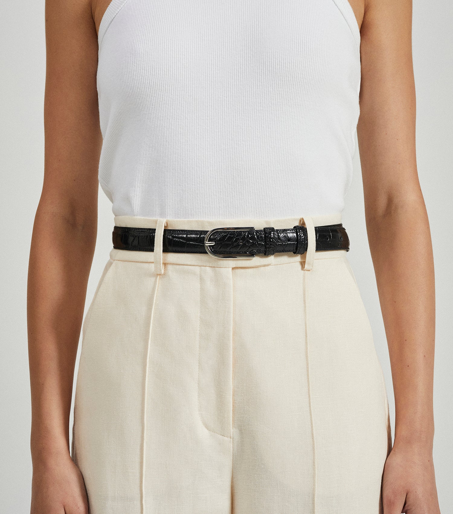The Classic Belt - Black Croc