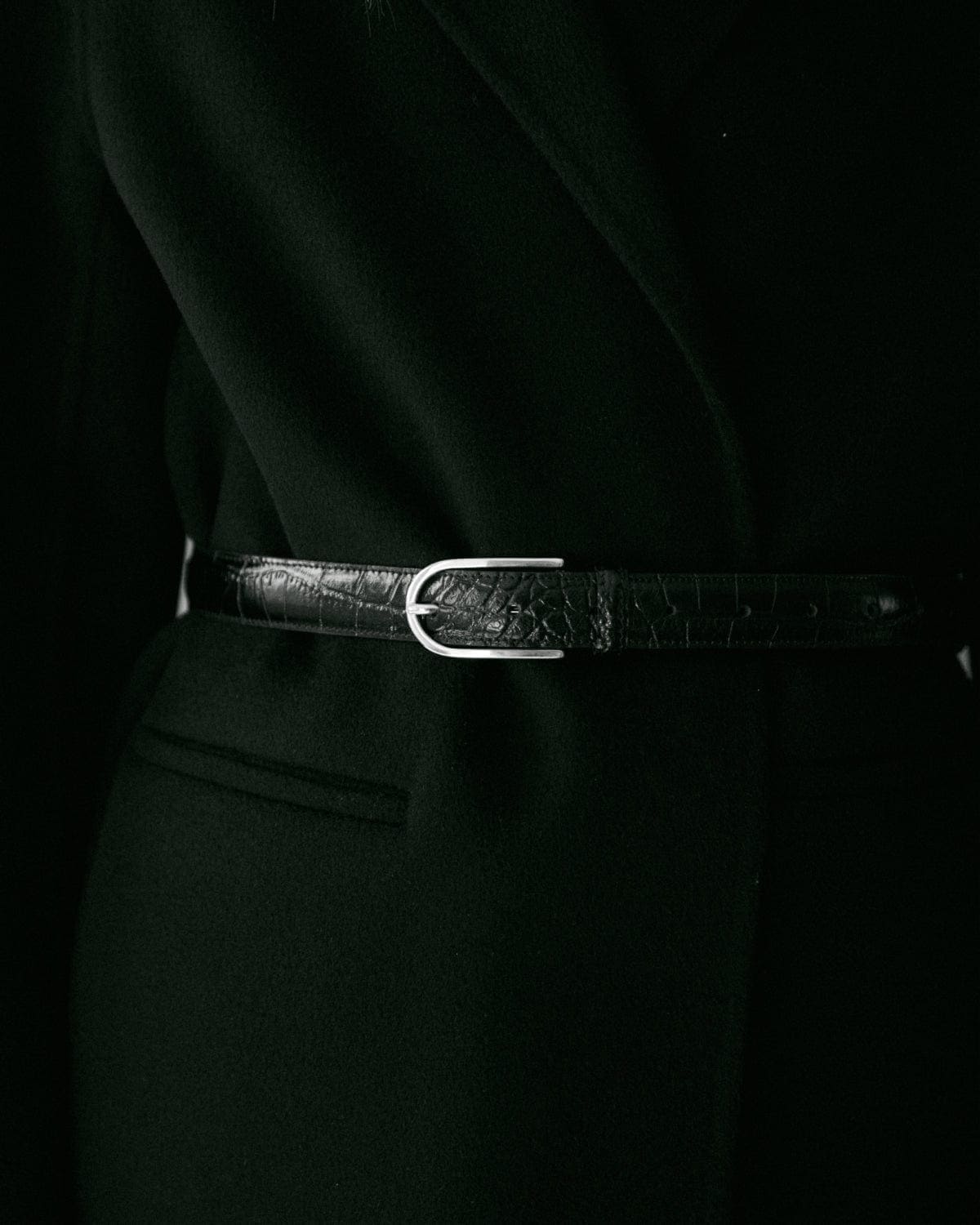 ESSĒN Black / Leather The Classic Belt - Black Croc