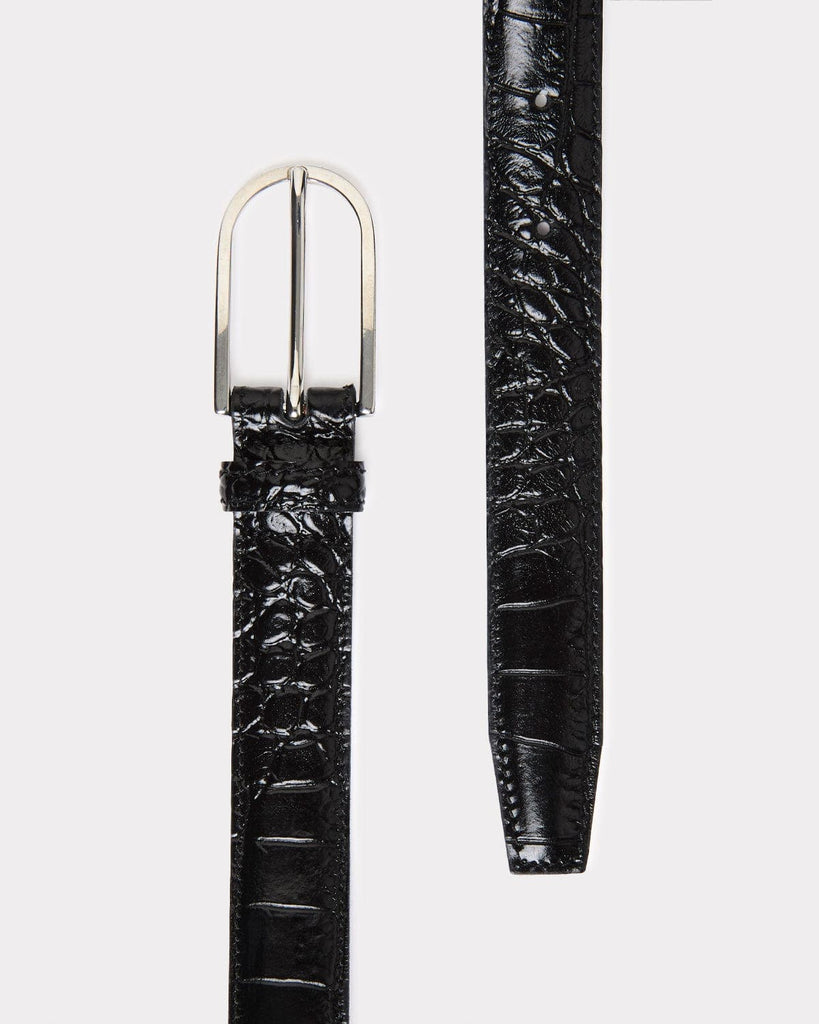 ESSĒN Black / Leather The Classic Belt - Black Croc