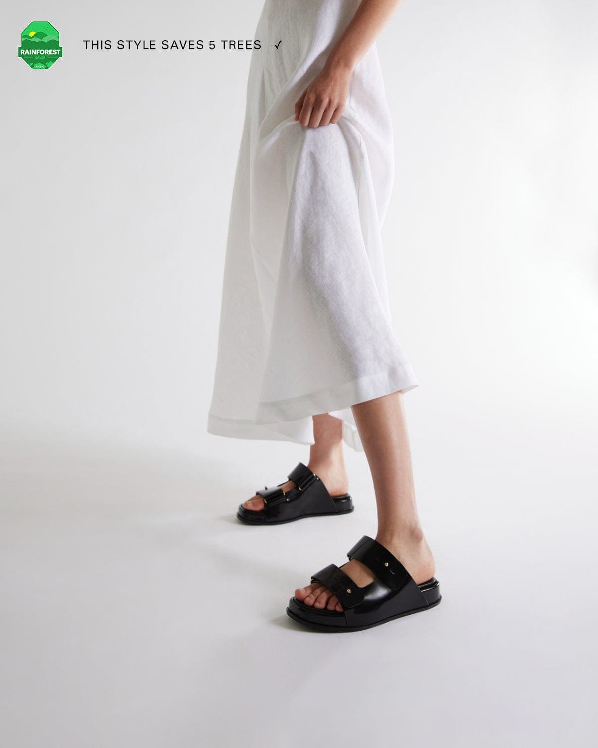 black slide sandals