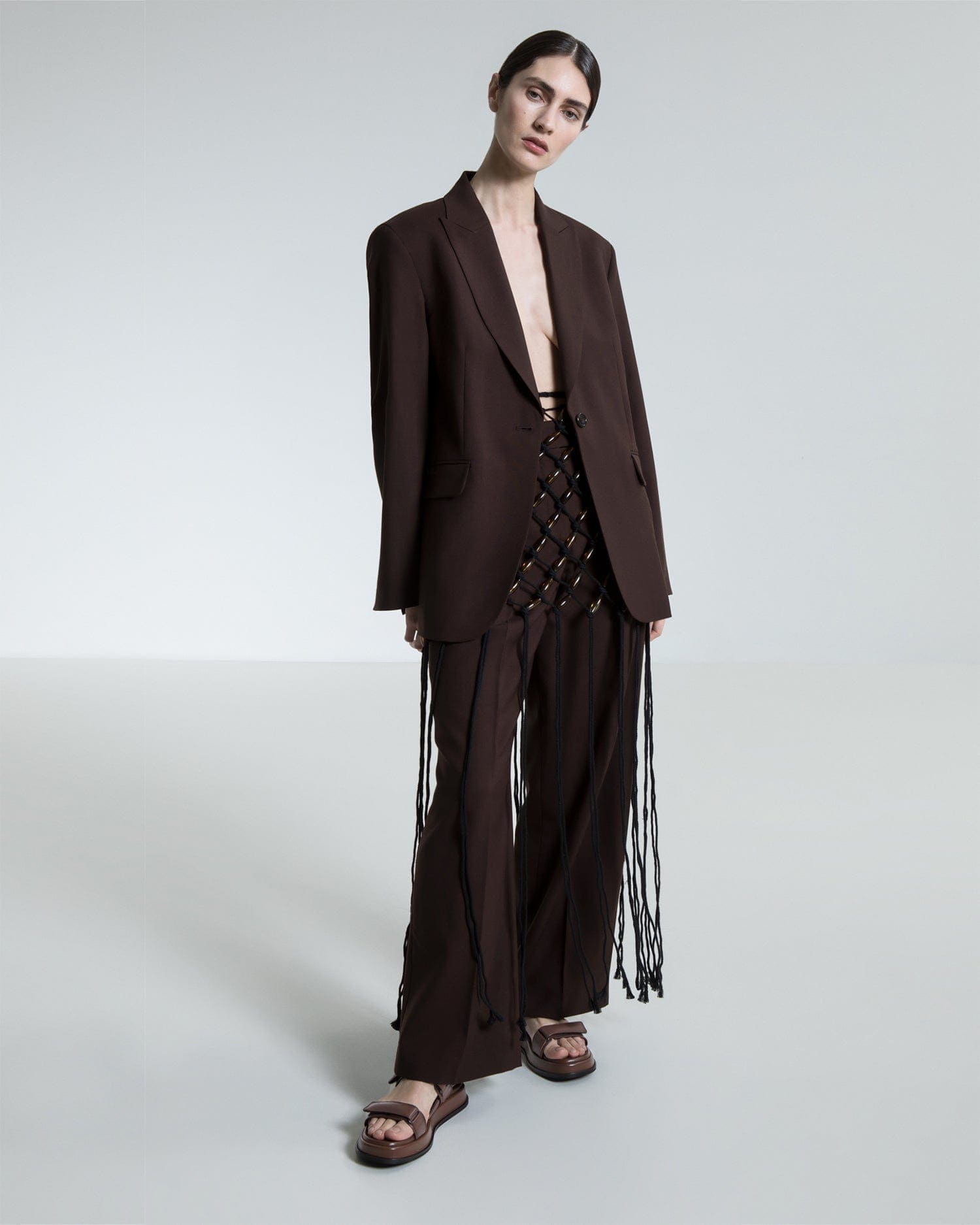 brown chunky sandals