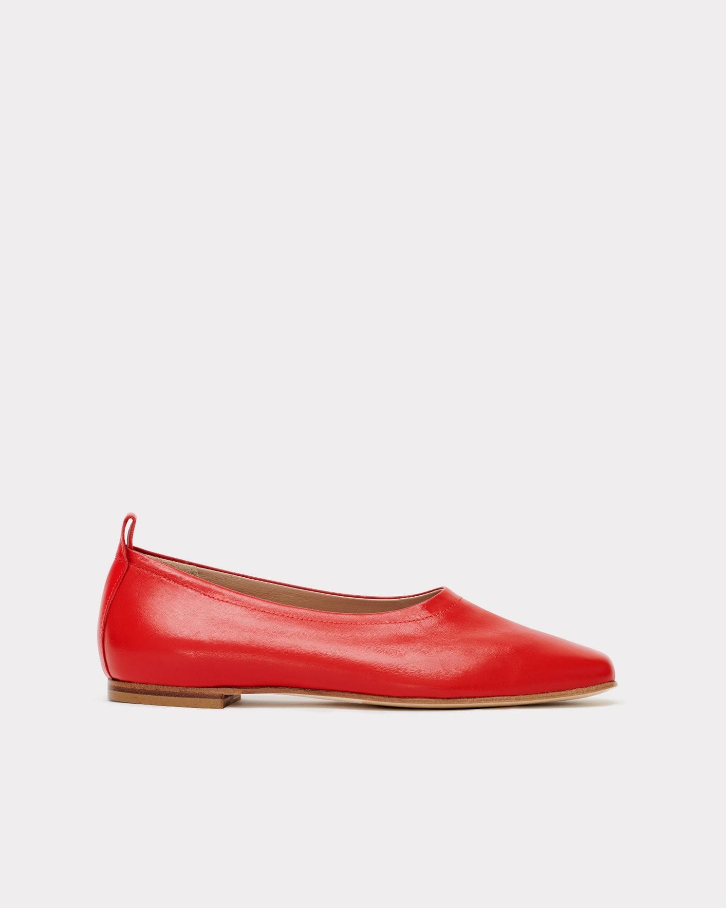The Foundation Flat - Red Ballet Flats | Italian Leather Shoes– ESSĒN