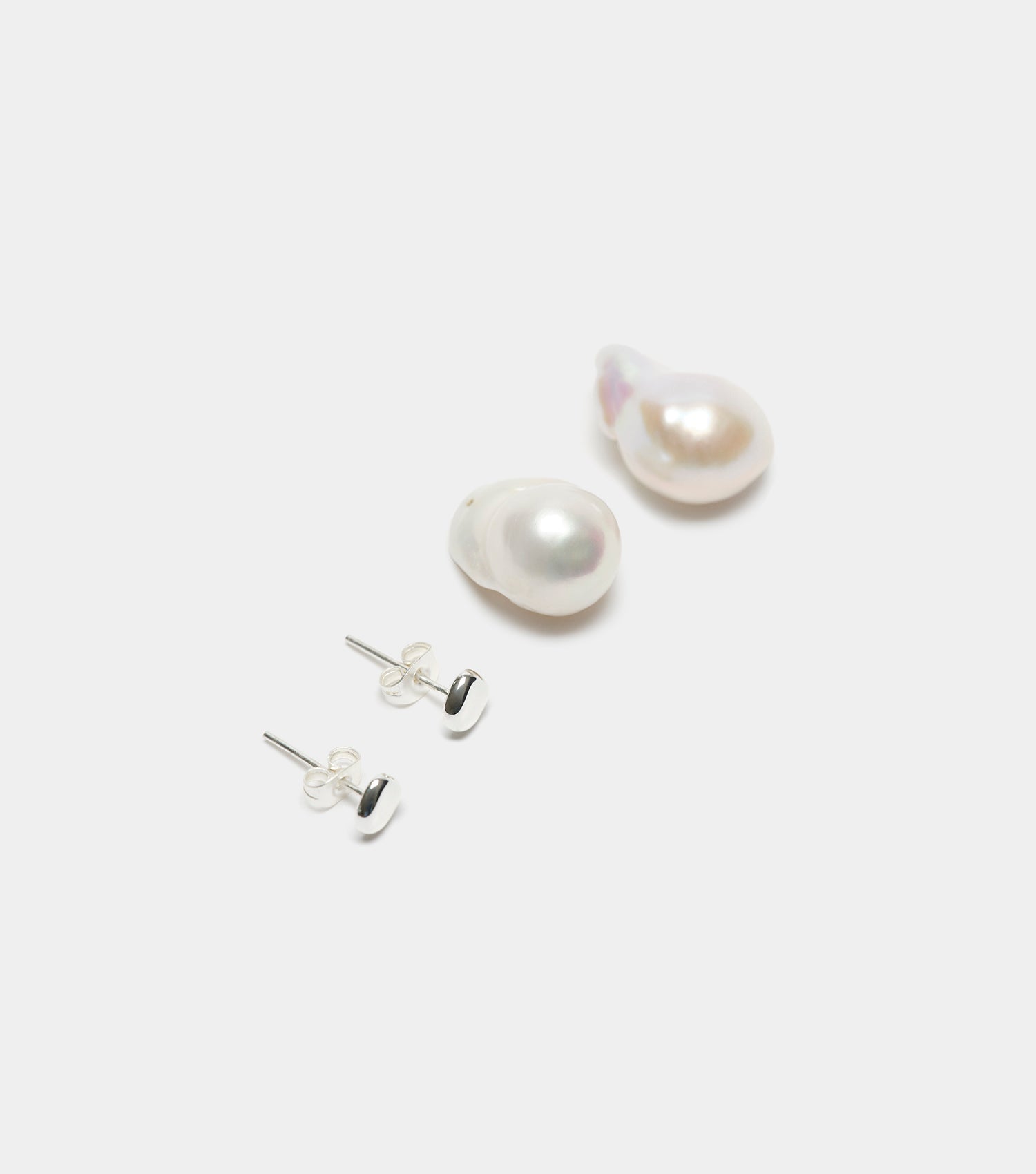 Boucles d'oreilles en perles - Or blanc