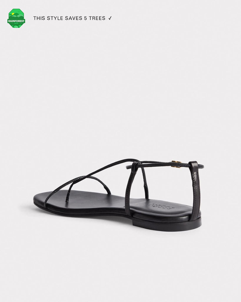 black flat sandal