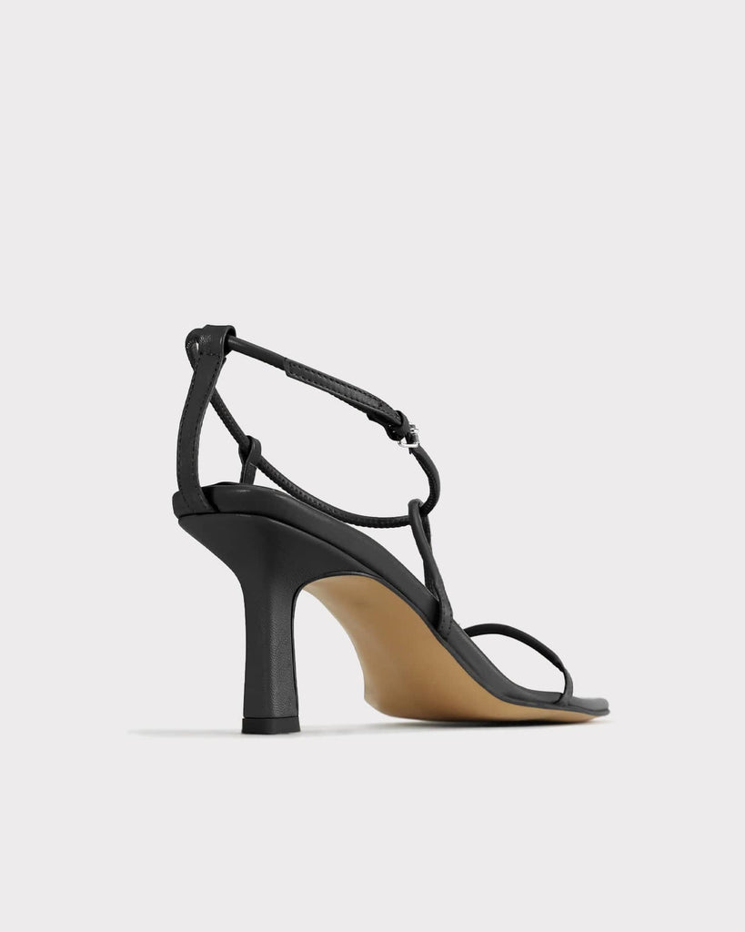 black strappy sandals for women